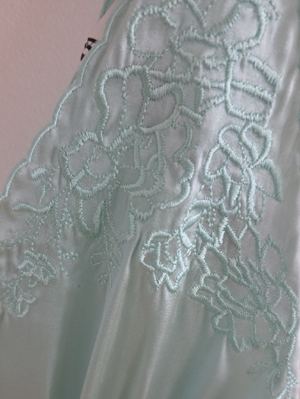 Zara Mint Green Embroidered Long Slip Dress - Picture 3 of 4